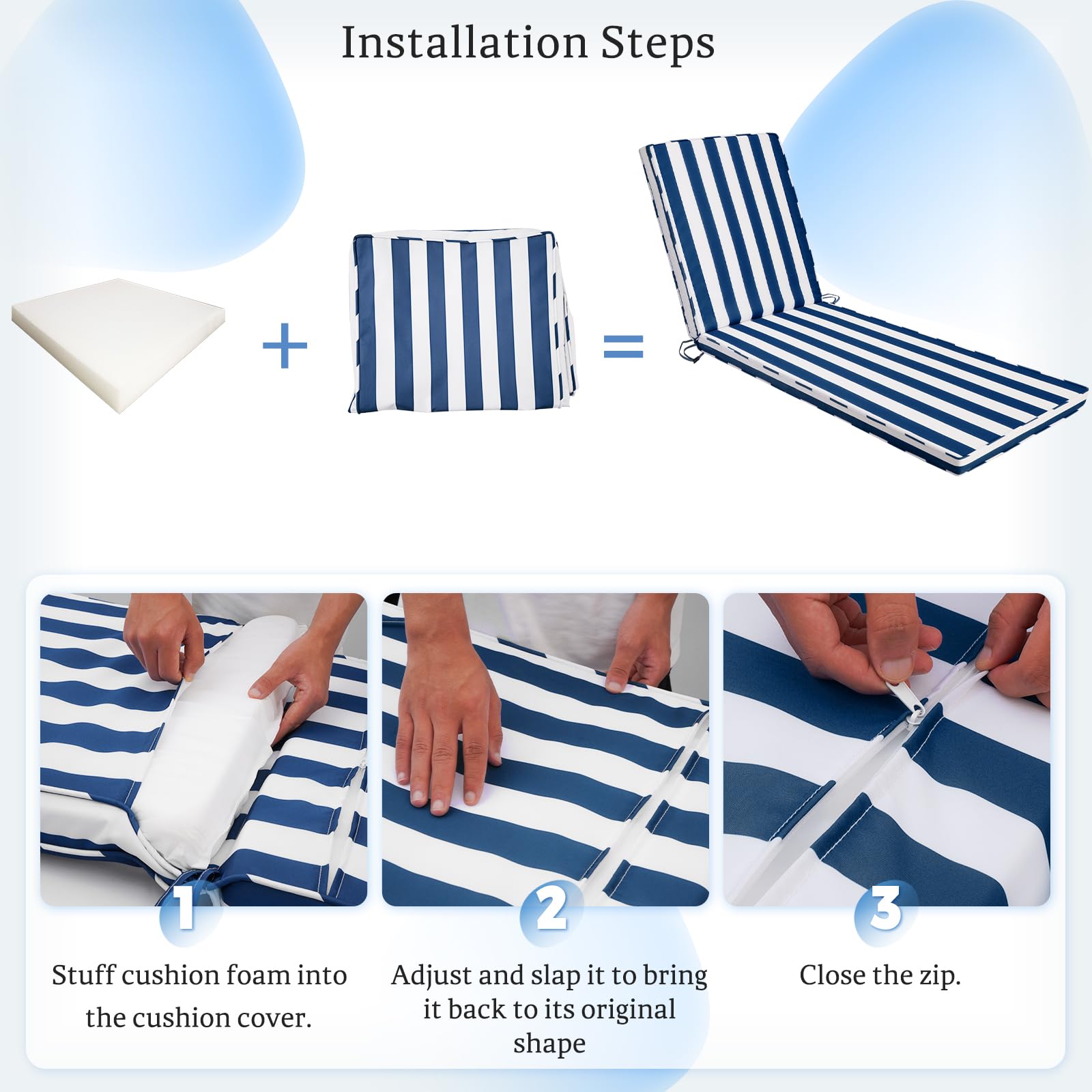 Iheqard cushion beside ruler indicating 71x22x3 inch size for fit clarity