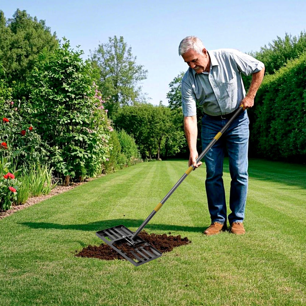 Ihomepark rake in garden lifestyle scene improving lawn appearance quickly