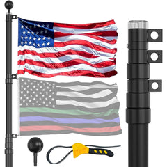 IIOPE full-height flag pole extended showing stability and visibility