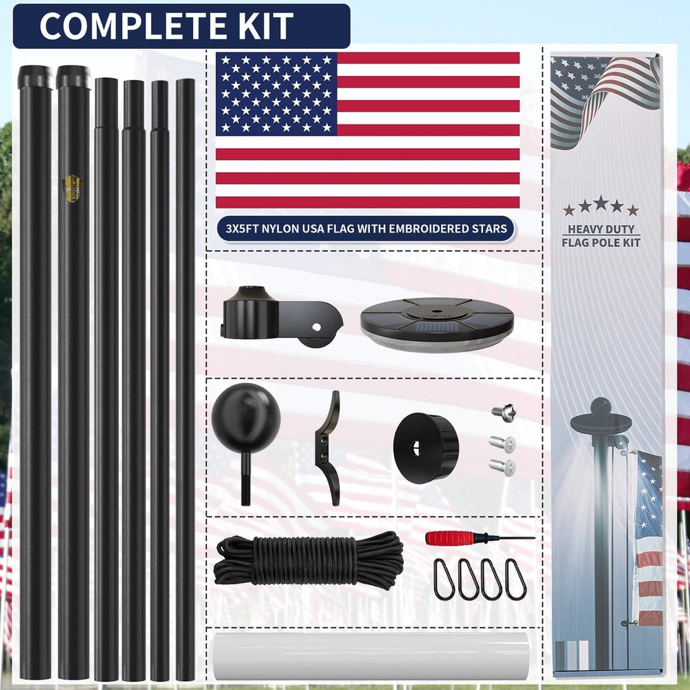 IIOPE premium 5x3 ft embroidered flag included with kit for quality display