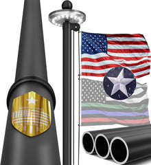 IIOPE flag pole front view showing full 20ft height and sturdy design
