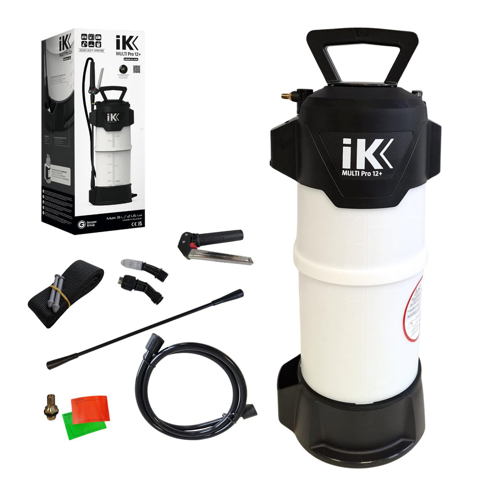 IK Multi Pro 12+ front view showing sturdy base and ergonomic handle for stable use