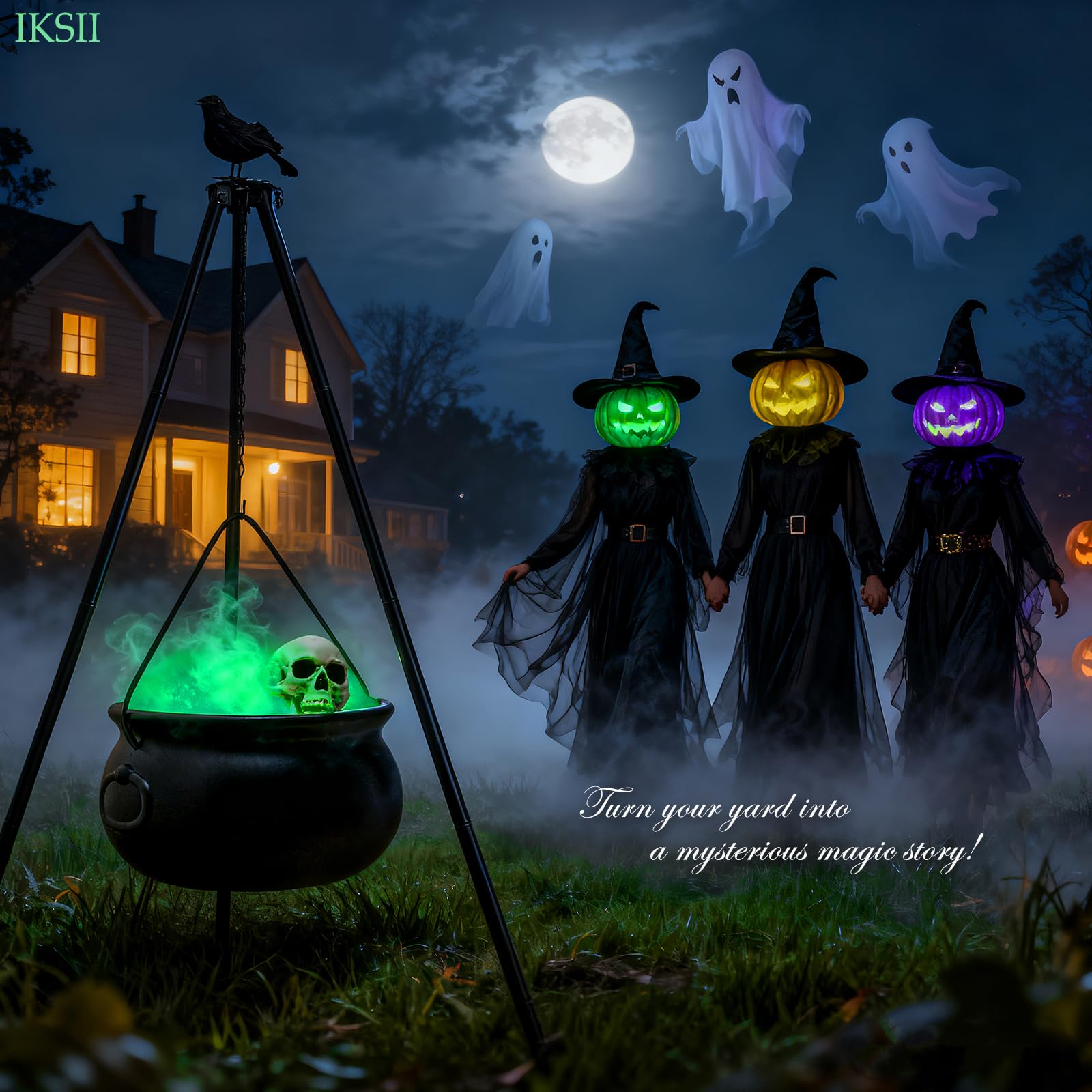 IKSII cauldron scale comparison beside porch to show life-size impact