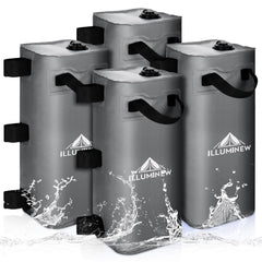 ILLUMINEW front view of grey 25L water weight bag showing shape and straps for stability