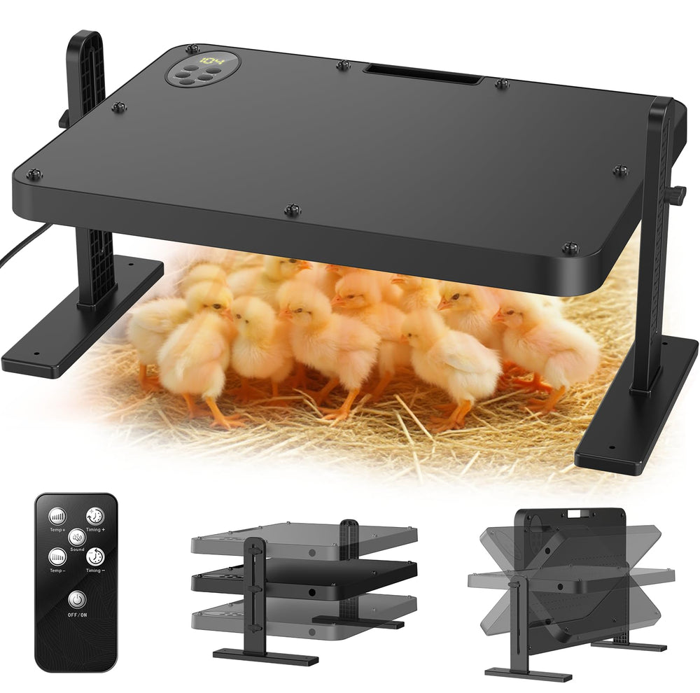 ILOJUST brooder plate front view showing compact heating area and durable base