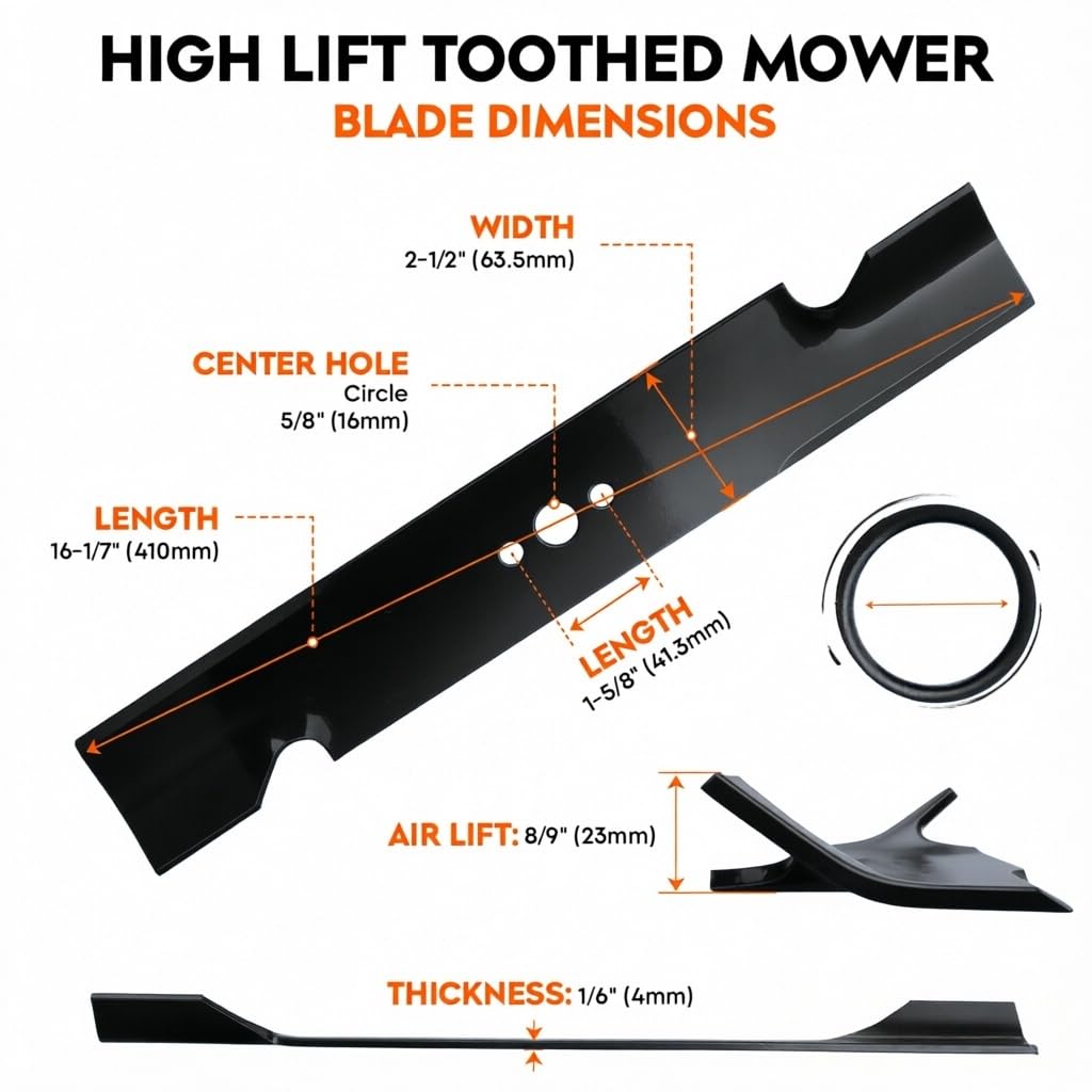 ILONPA blade installed on ride-on mower demonstrating improved lift and even discharge