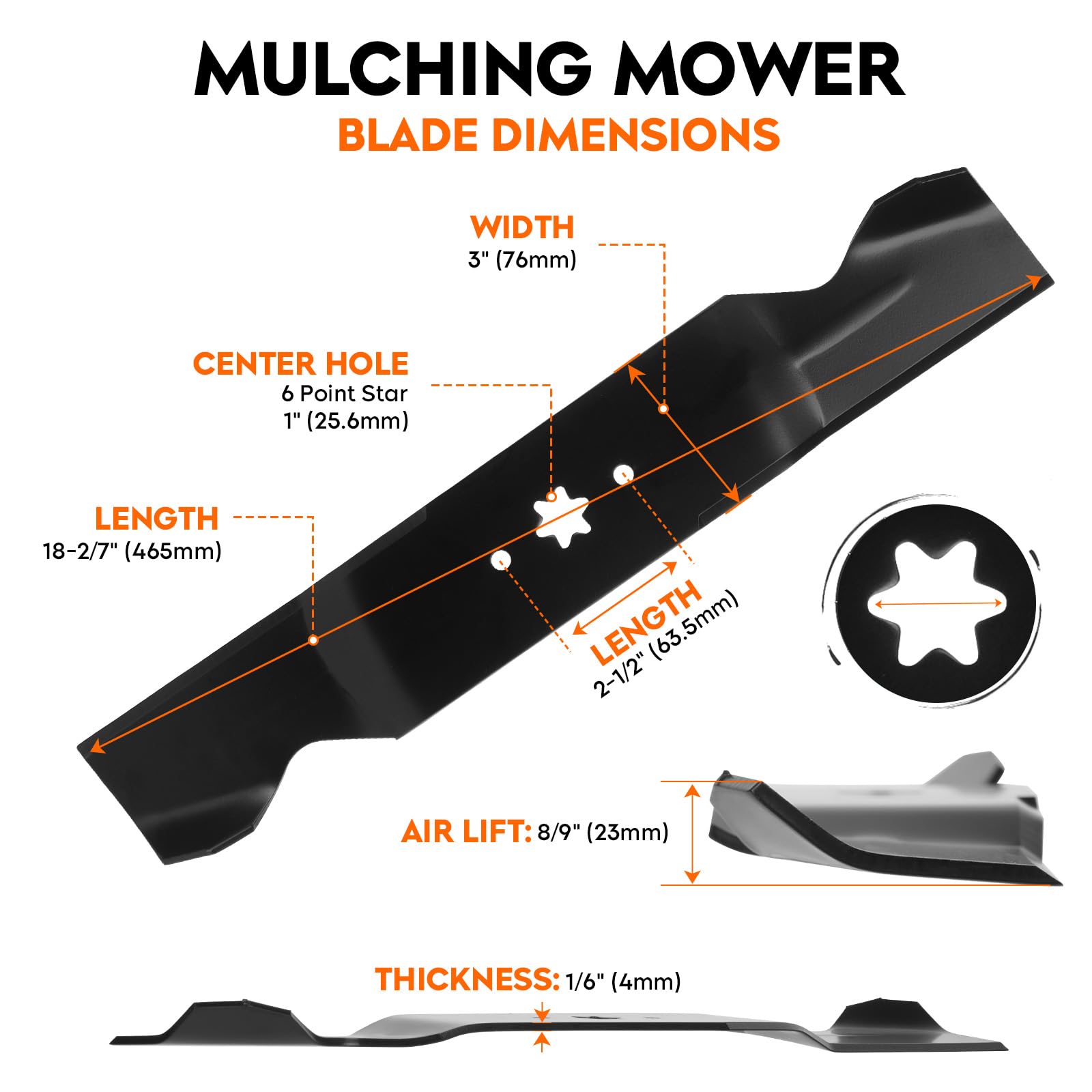 ILONPA center hole detail shows six-point star fitting OEM spindle