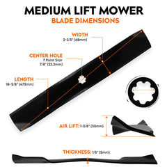 ILONPA 7-point star center hole detail showing exact fit for John Deere and Craftsman