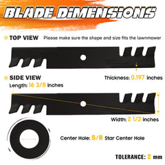 ILONPA blades installed on a 48-inch deck demonstrating ready-to-use fit