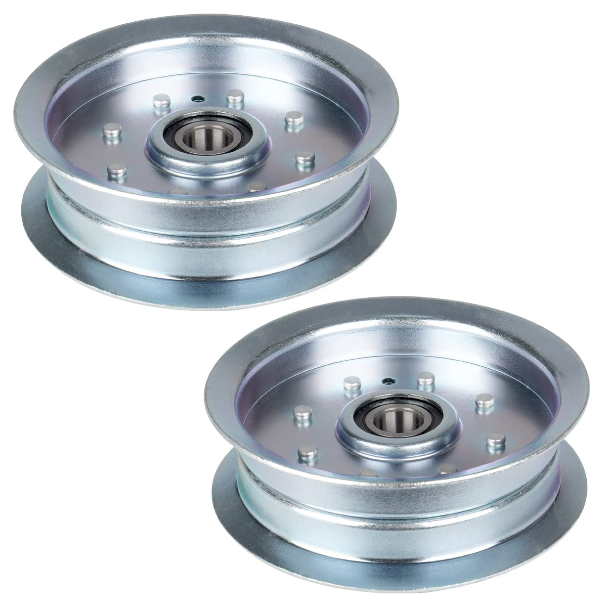 ILONPA flat idler pulley front view showing profile and fit benefits