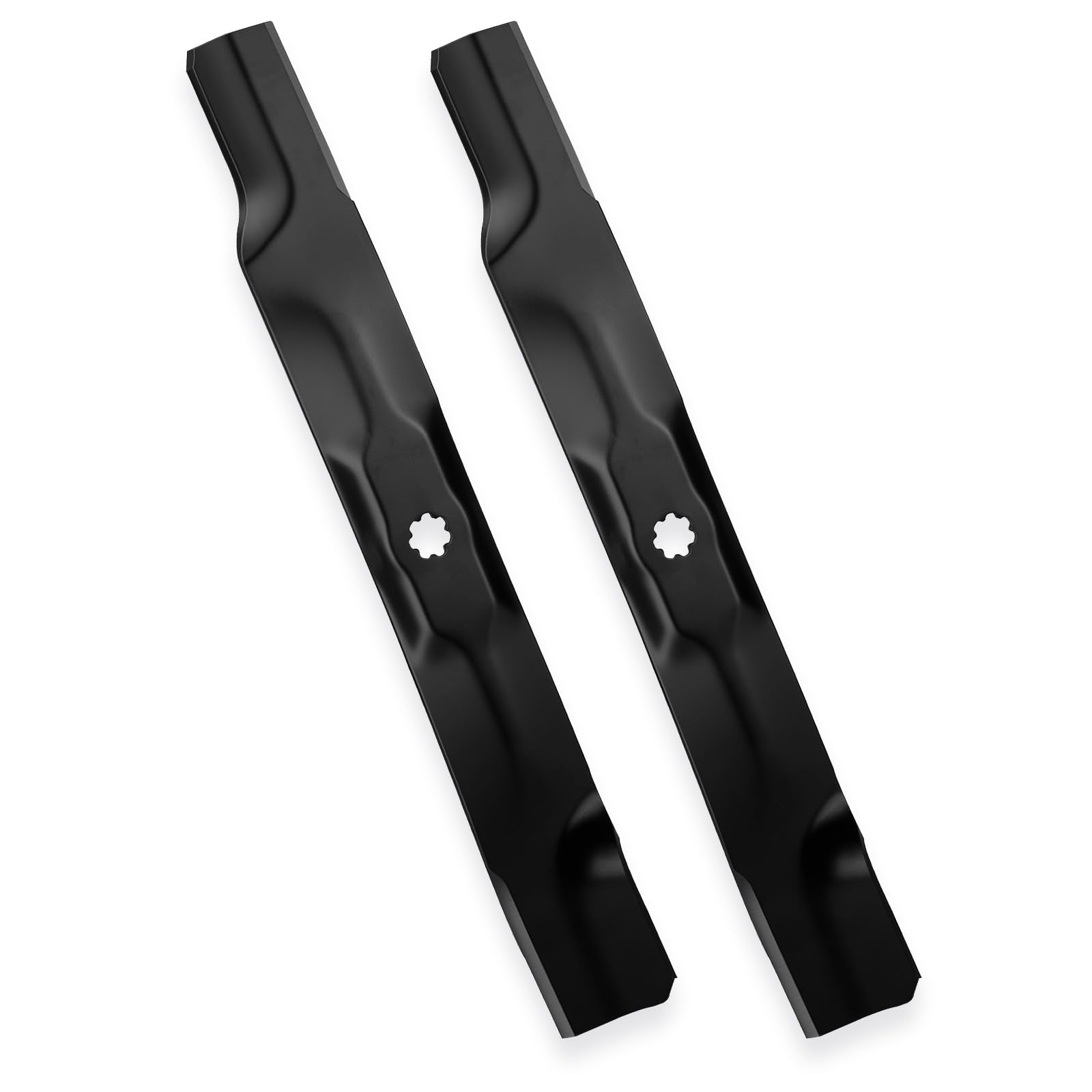 ILONPA front view of 42 inch blade 2-pack showing full length and shape, improves cut