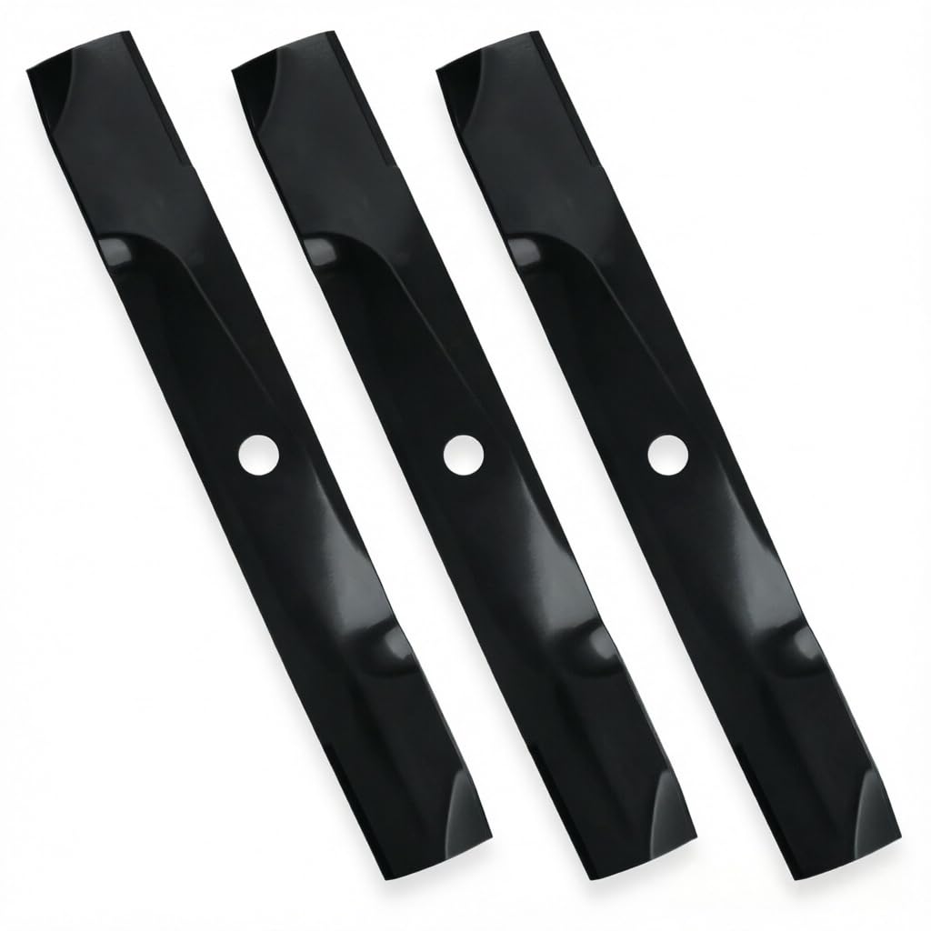 ILONPA front view of 54-inch blade set showing fit for John Deere benefiting quick replacement