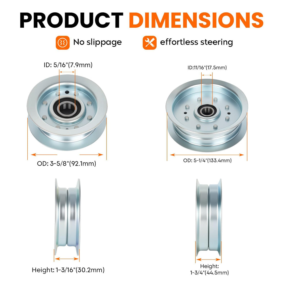 ILONPA idler pulleys group shot, improves belt tracking and tension