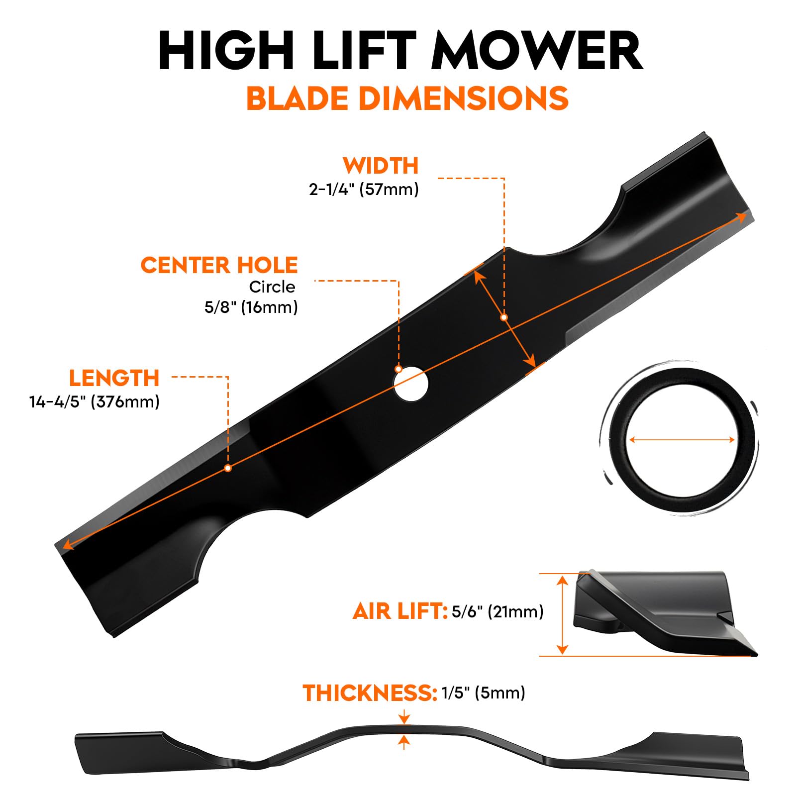 ILONPA blades installed on a zero-turn mower deck for secure fit and clean cut