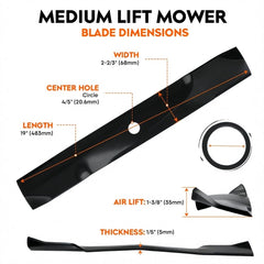 ILONPA side profile showing medium-lift curvature for improved grass lift and even cut