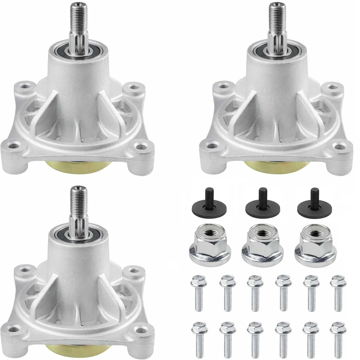 ILONPA spindle assembly front view showing mounting points and durable housing benefit