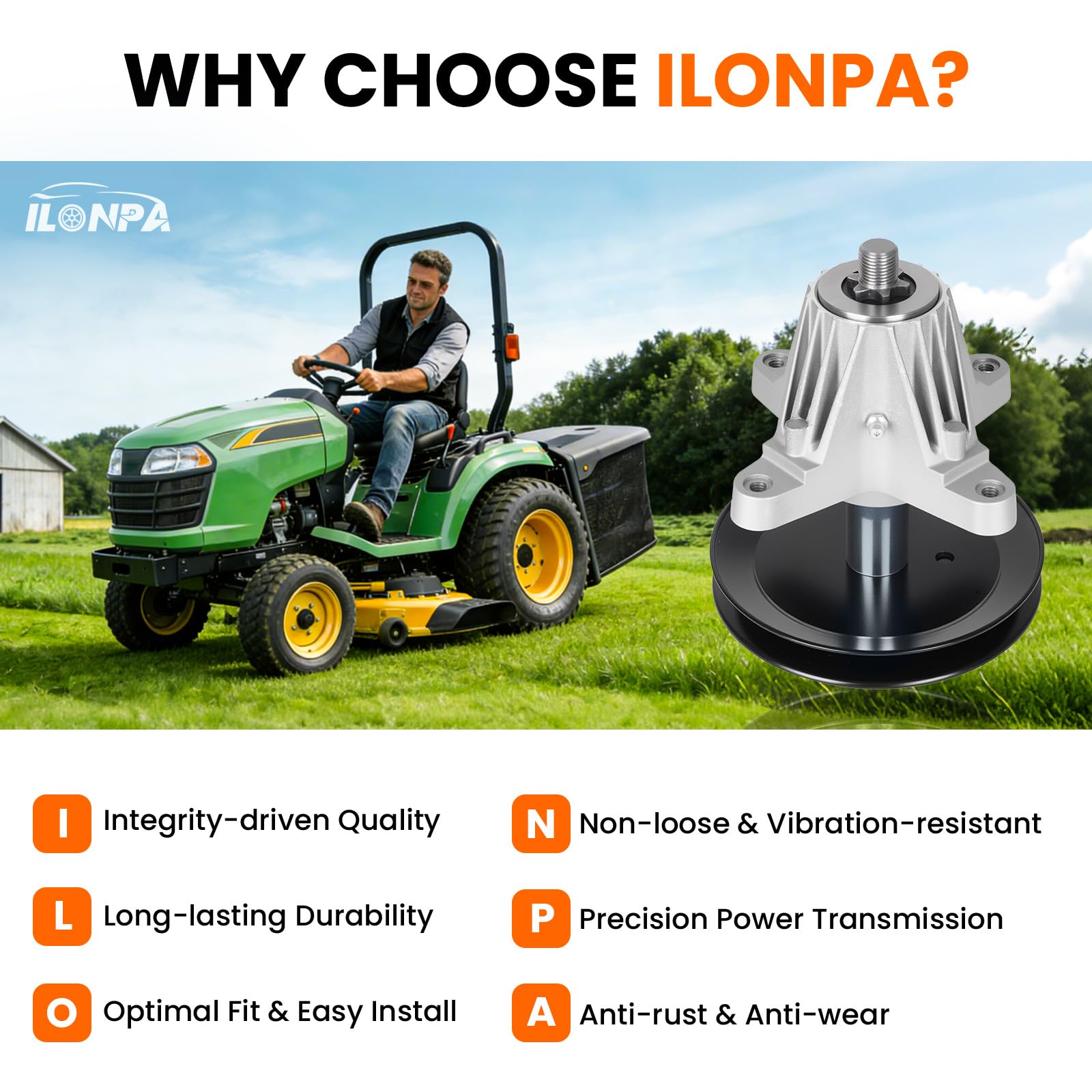ILONPA spindle on workshop bench with tools showing ready-for-repair convenience