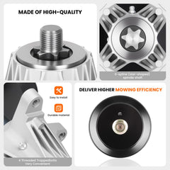 ILONPA spindle installed on mower deck illustrating direct-fit replacement benefit