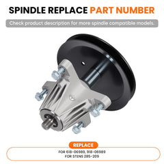 ILONPA detail of spindle shaft height demonstrating correct 6-6/7" deck clearance