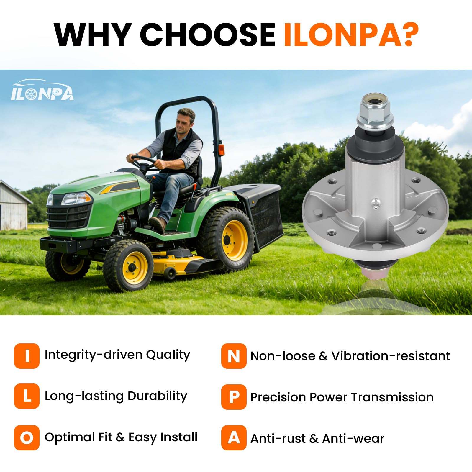 ILONPA spindle texture and finish resisting corrosion
