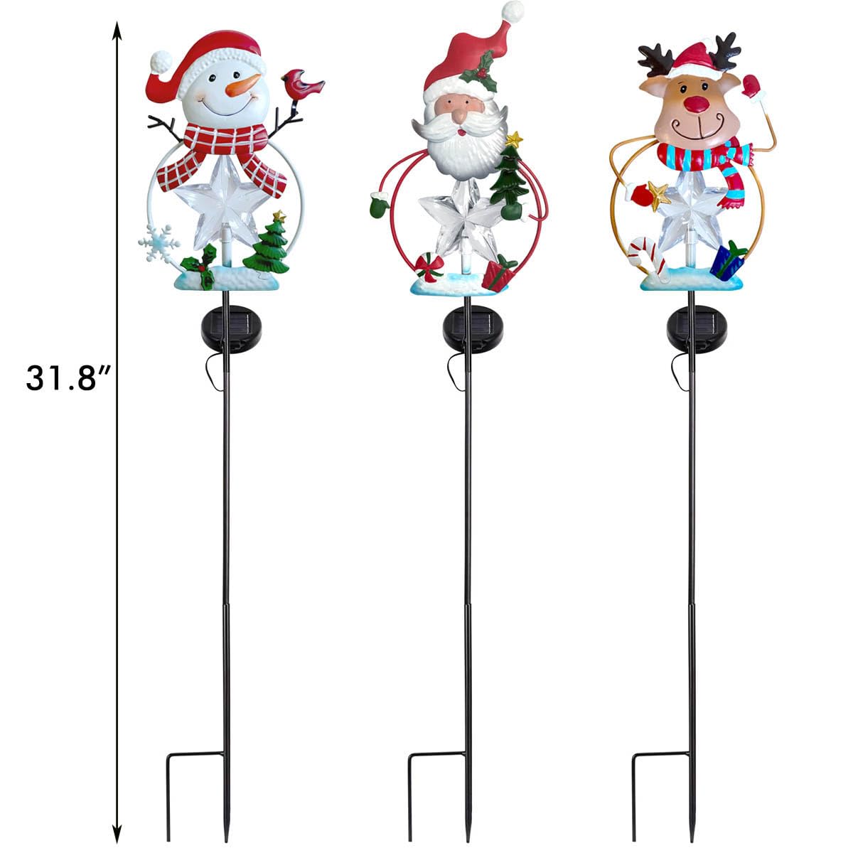 ILOVERD pathway lifestyle display of stakes creating welcoming holiday ambiance