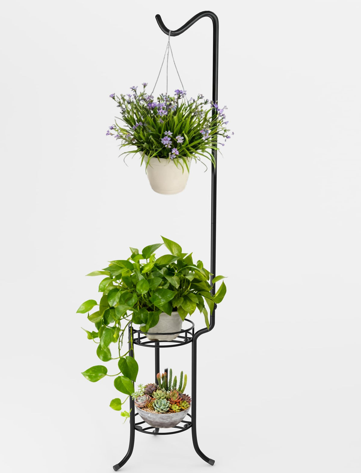 iLTreFlo front view of full 76-inch plant stand showing vertical display benefit