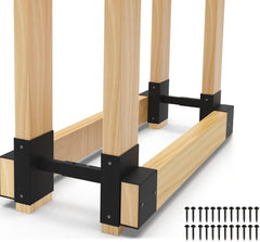 Artibear 2x4 Firewood Rack Bracket Kit - Adjustable 3-Depth Steel Supports, Rust-Resistant Pair, Raises Wood 4in