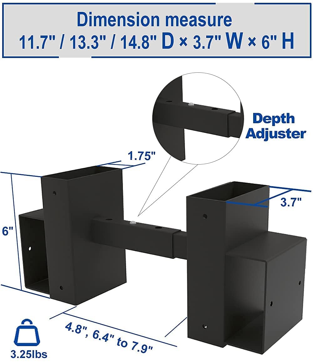 Artibear 2x4 Firewood Rack Bracket Kit - Adjustable 3-Depth Steel Supports, Rust-Resistant Pair, Raises Wood 4in