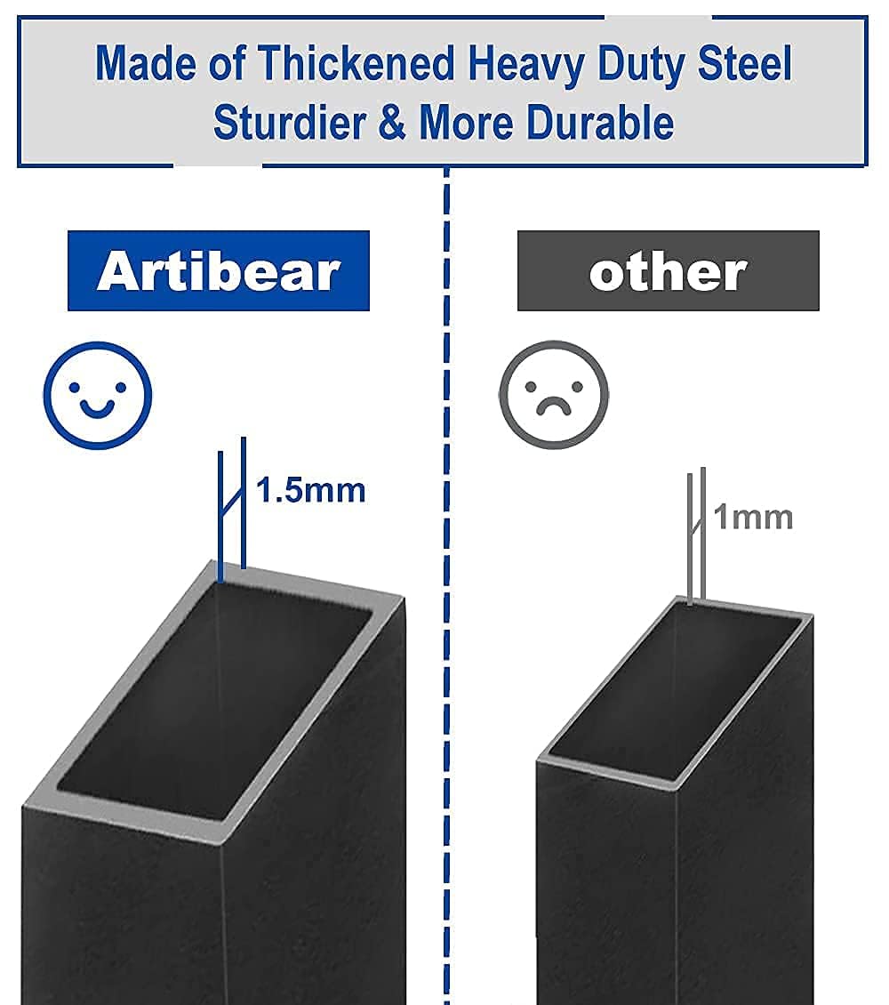 Artibear 2x4 Firewood Rack Bracket Kit - Adjustable 3-Depth Steel Supports, Rust-Resistant Pair, Raises Wood 4in