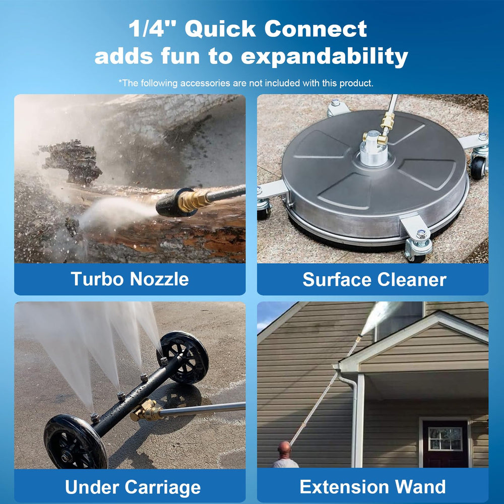 Imdot 33 foot extension hose in use reaching around car showing extended cleaning range