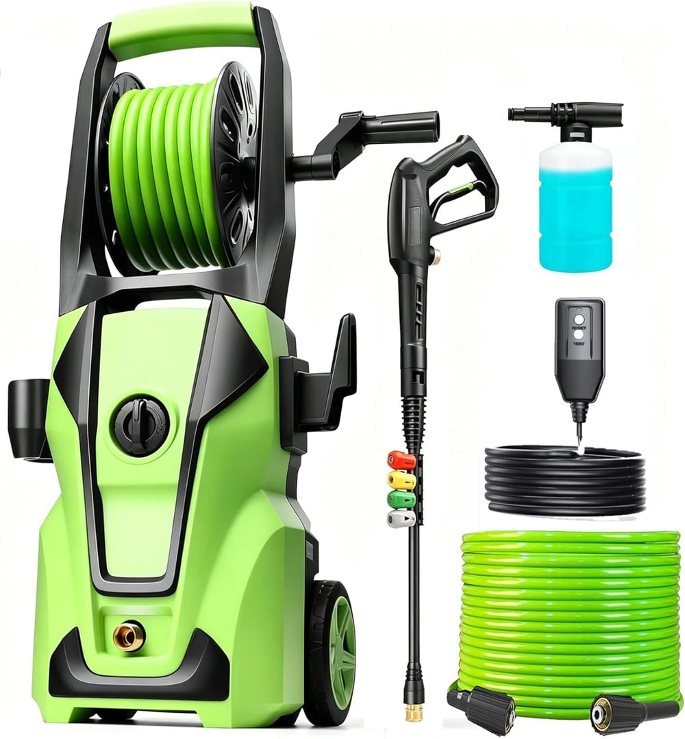 Imdot front view showing green chassis and controls for durable cleaning