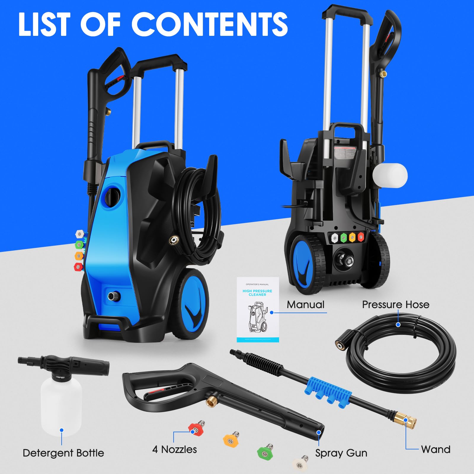 Imdot pressure washer blasting a driveway showing fast stain removal performance