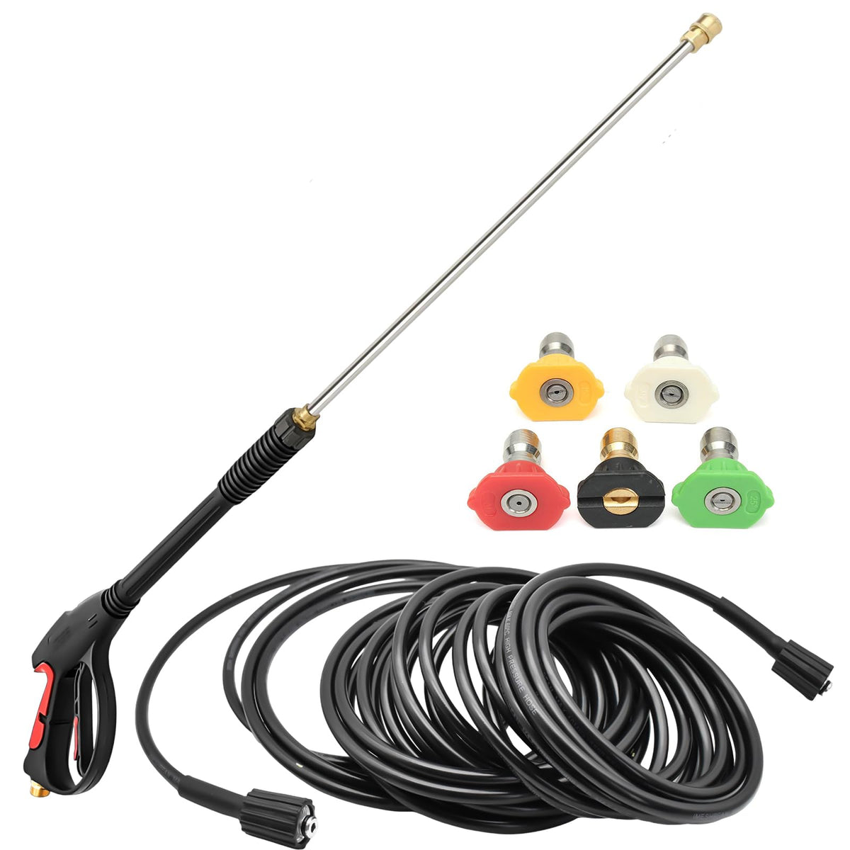 iMeshbean front view of pressure washer gun showing ergonomic grip and durable build benefit