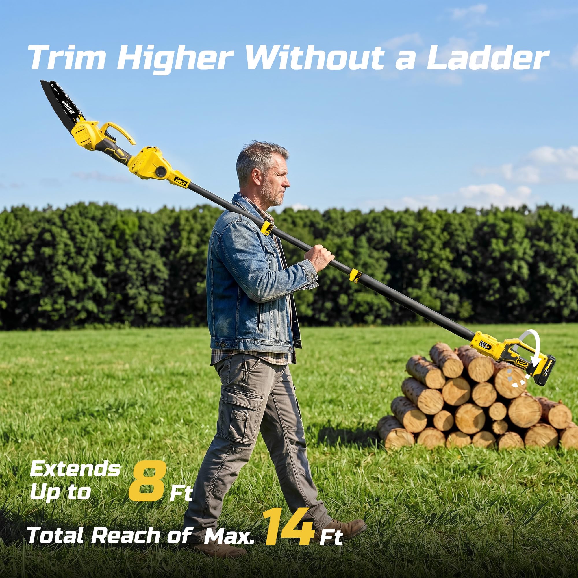 IMOUMLIVE rotatable head angled for overhead cuts improving ergonomics