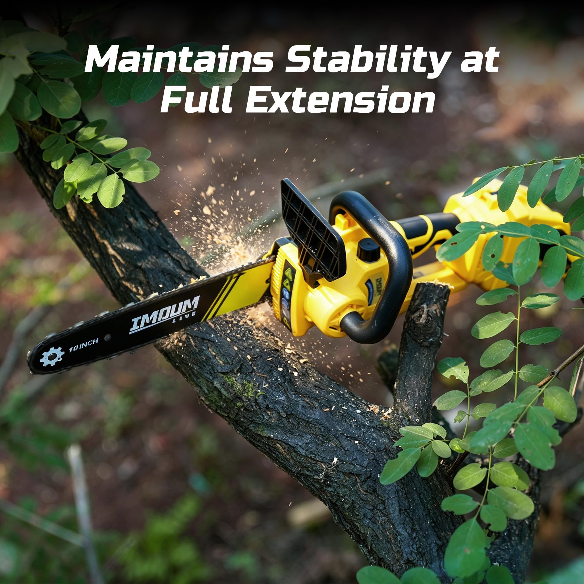 IMOUMLIVE tool-free tension knob detail enabling quick chain adjustments