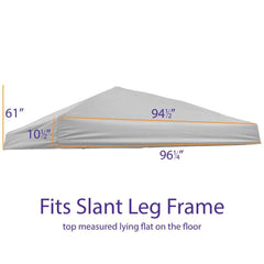 IMPACT canopy installed on slant-leg frame outdoors, demonstrates proper fit and coverage