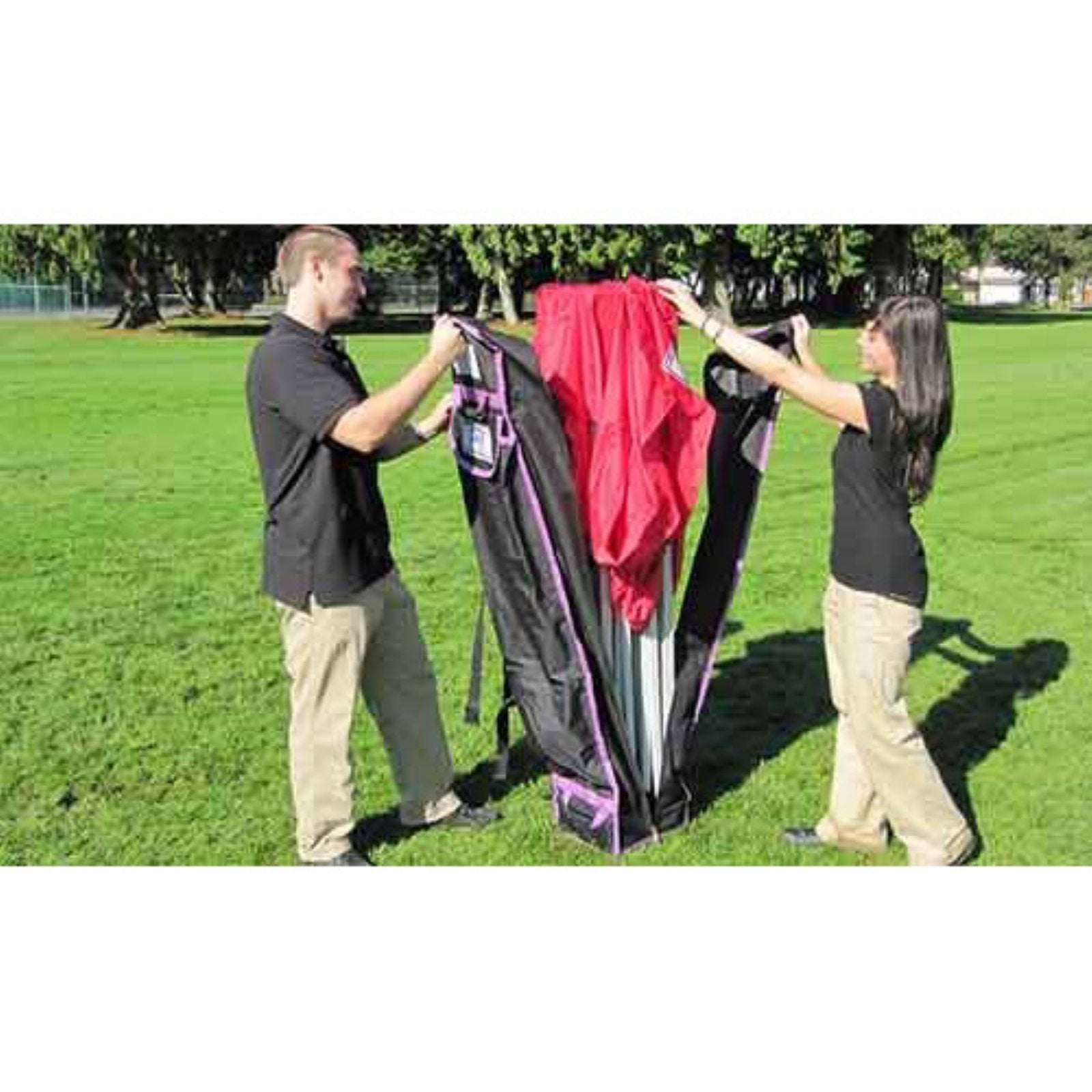 IMPACT canopy side pockets visible with accessories for organized transport
