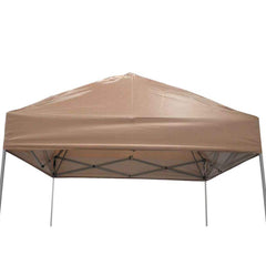 IMPACT replacement canopy top front view showing khaki color and neat valance, enhances booth appearance