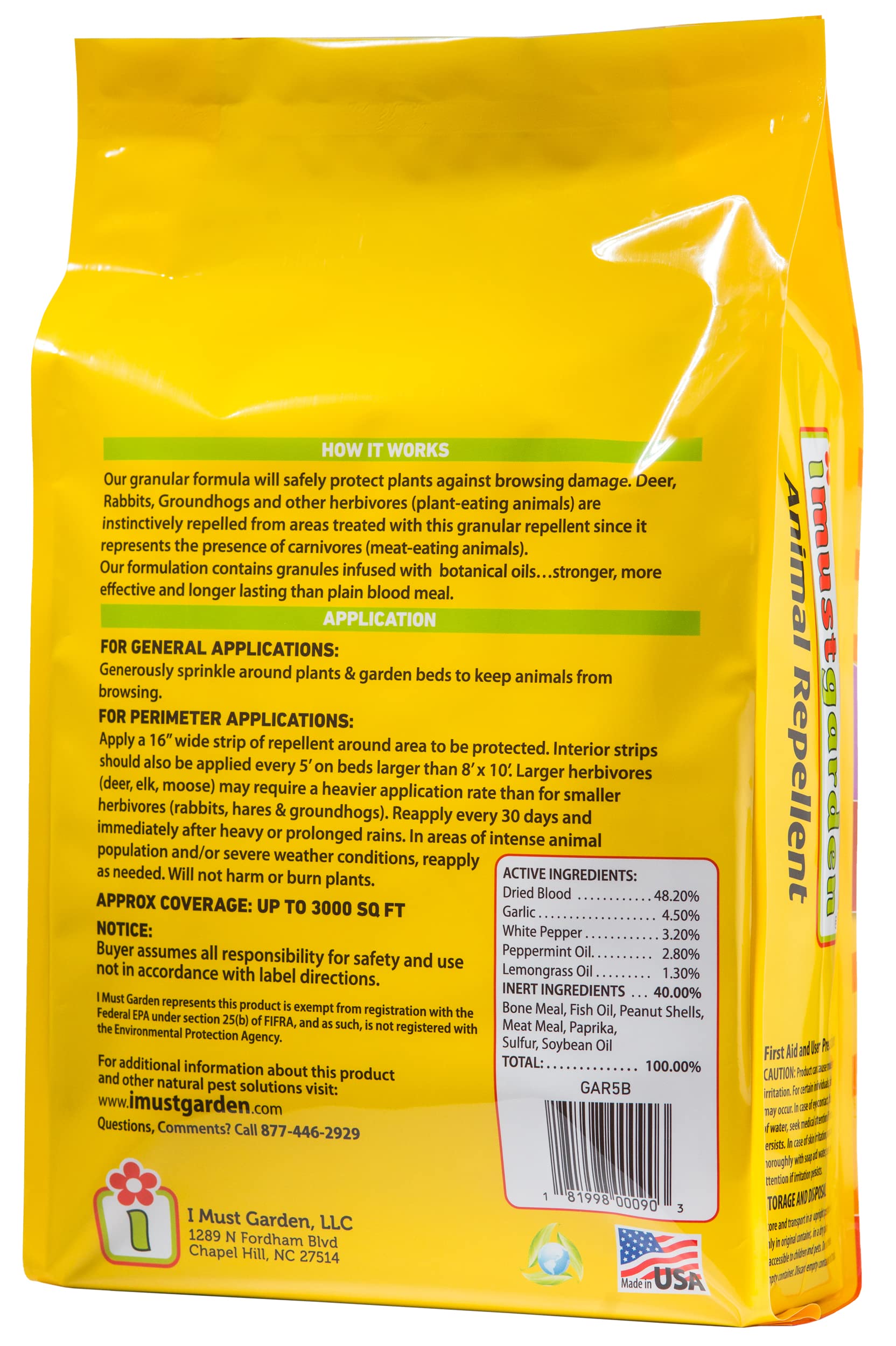 IMUSTGARDEN close-up of granules texture for long-lasting protection