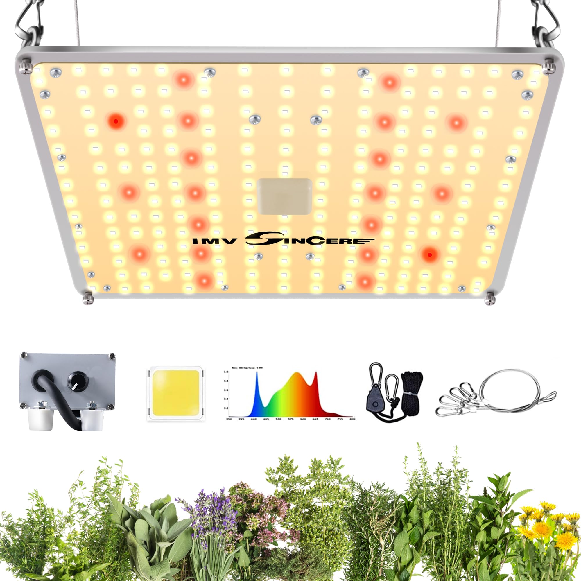 IMVSINCERE front view of compact fixture showing even light distribution benefit