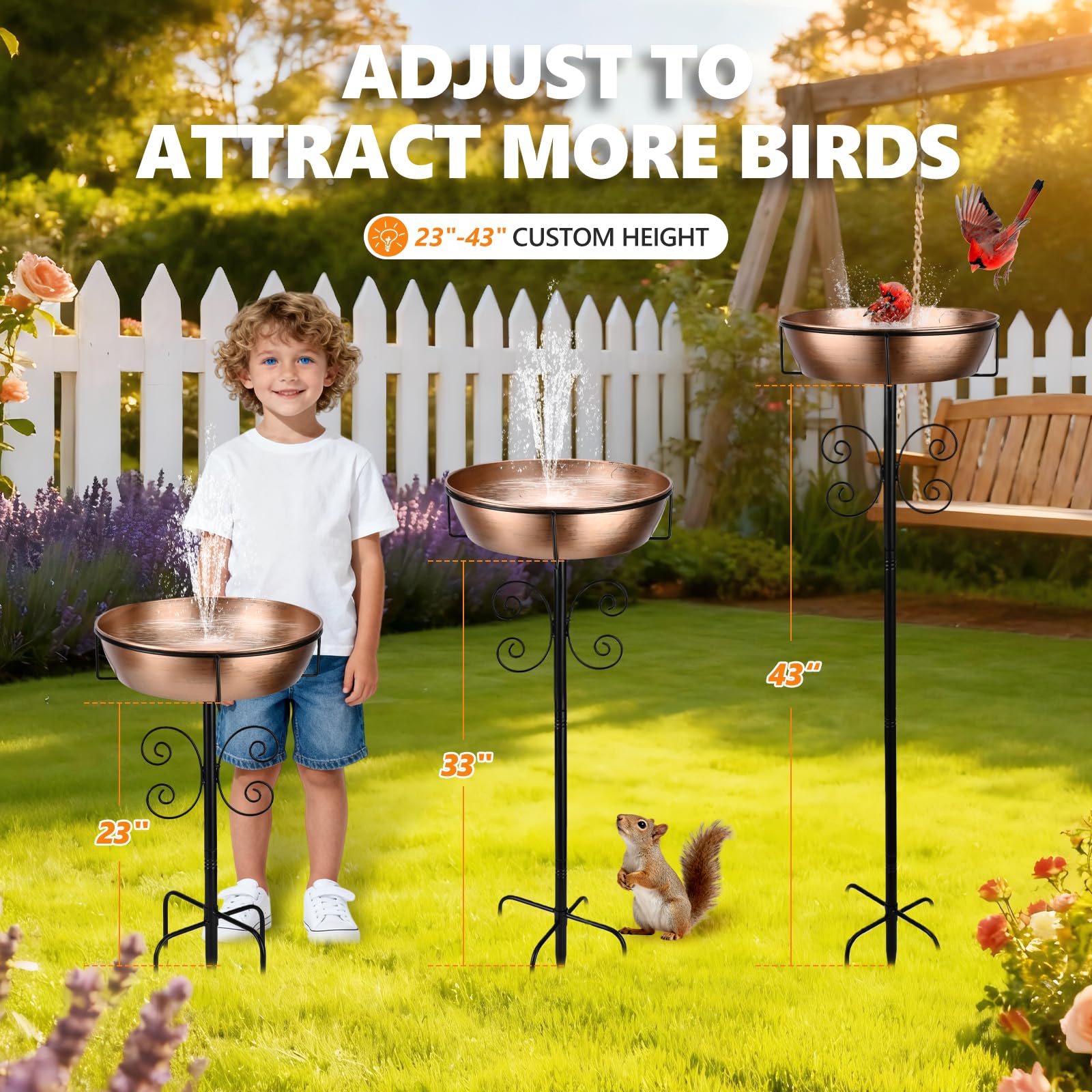 inanil five-pronged base and long stakes for stable, tip-resistant support