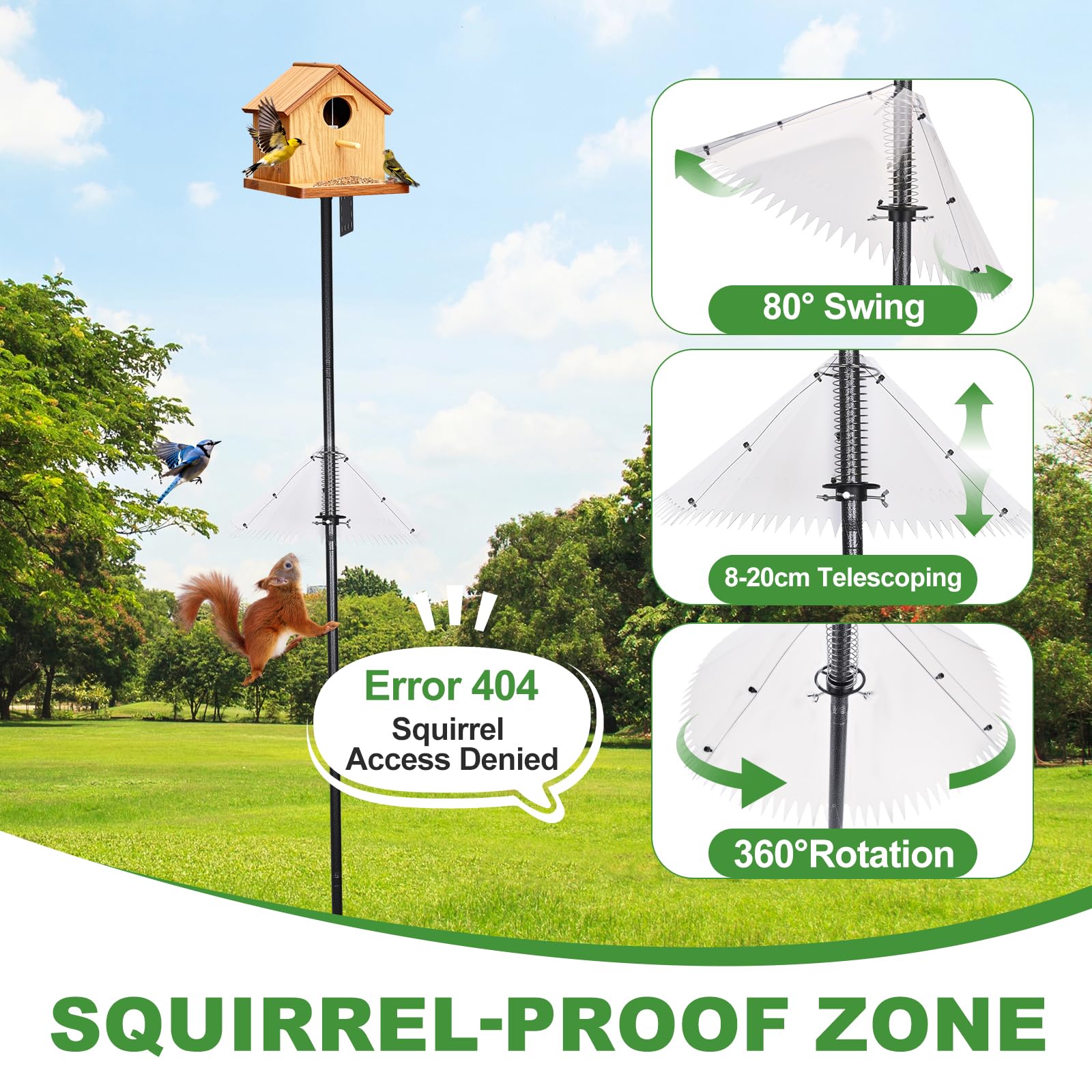 inanil lifestyle backyard scene showing installed pole enhancing garden birdwatching
