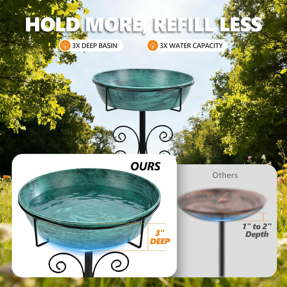 inanil removable basin top-down view highlighting deep 3-inch water holding benefit