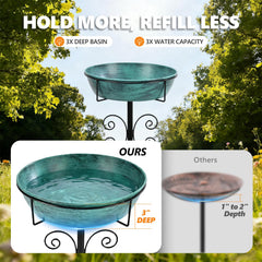 inanil removable basin top-down view highlighting deep 3-inch water holding benefit