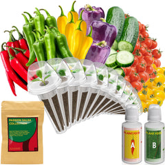inbloom front packaging showing full 12‑pod kit and included supplies for quick setup