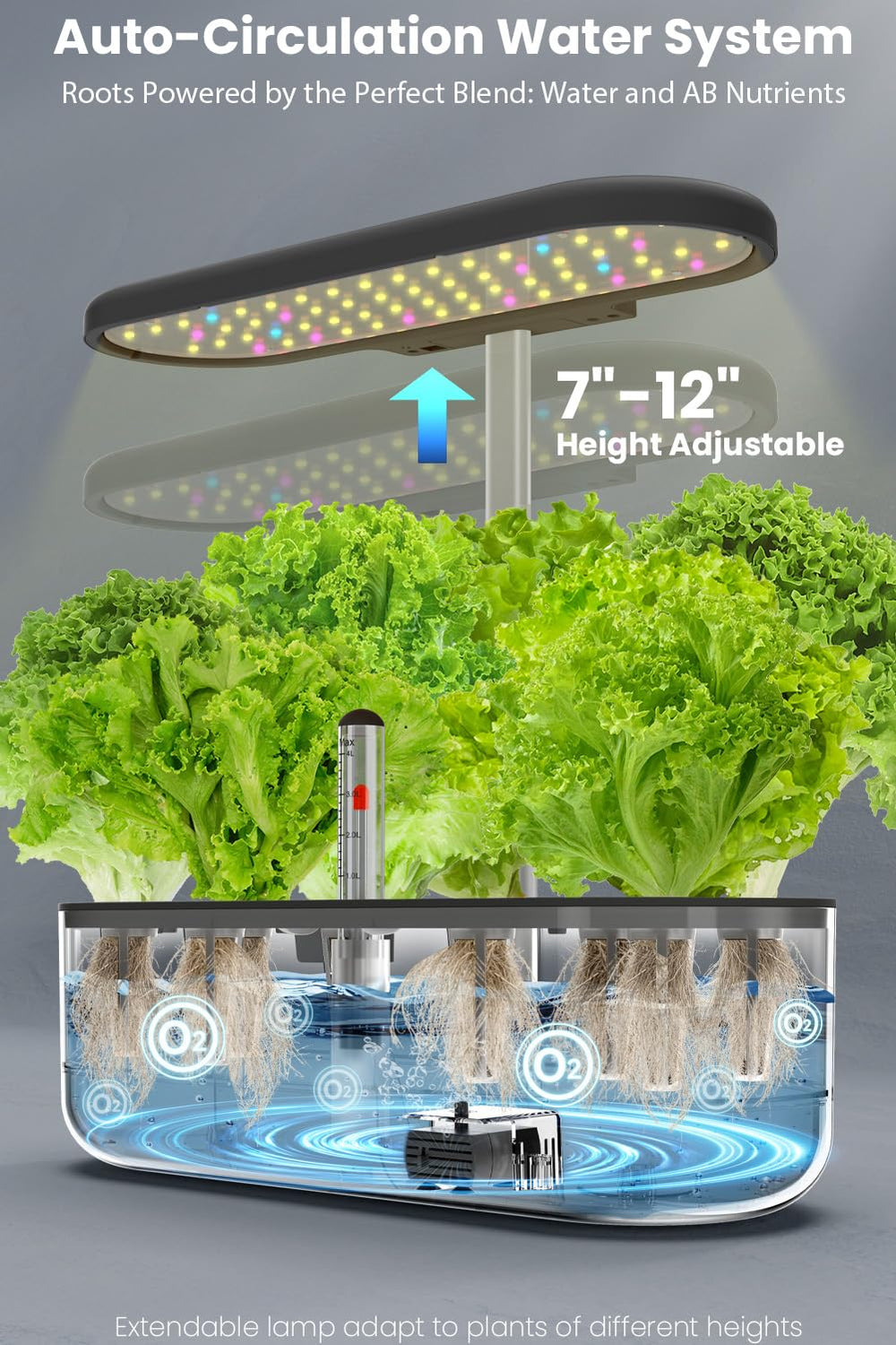 inbloom pump and tubing detail demonstrating simple circulation for oxygenated roots