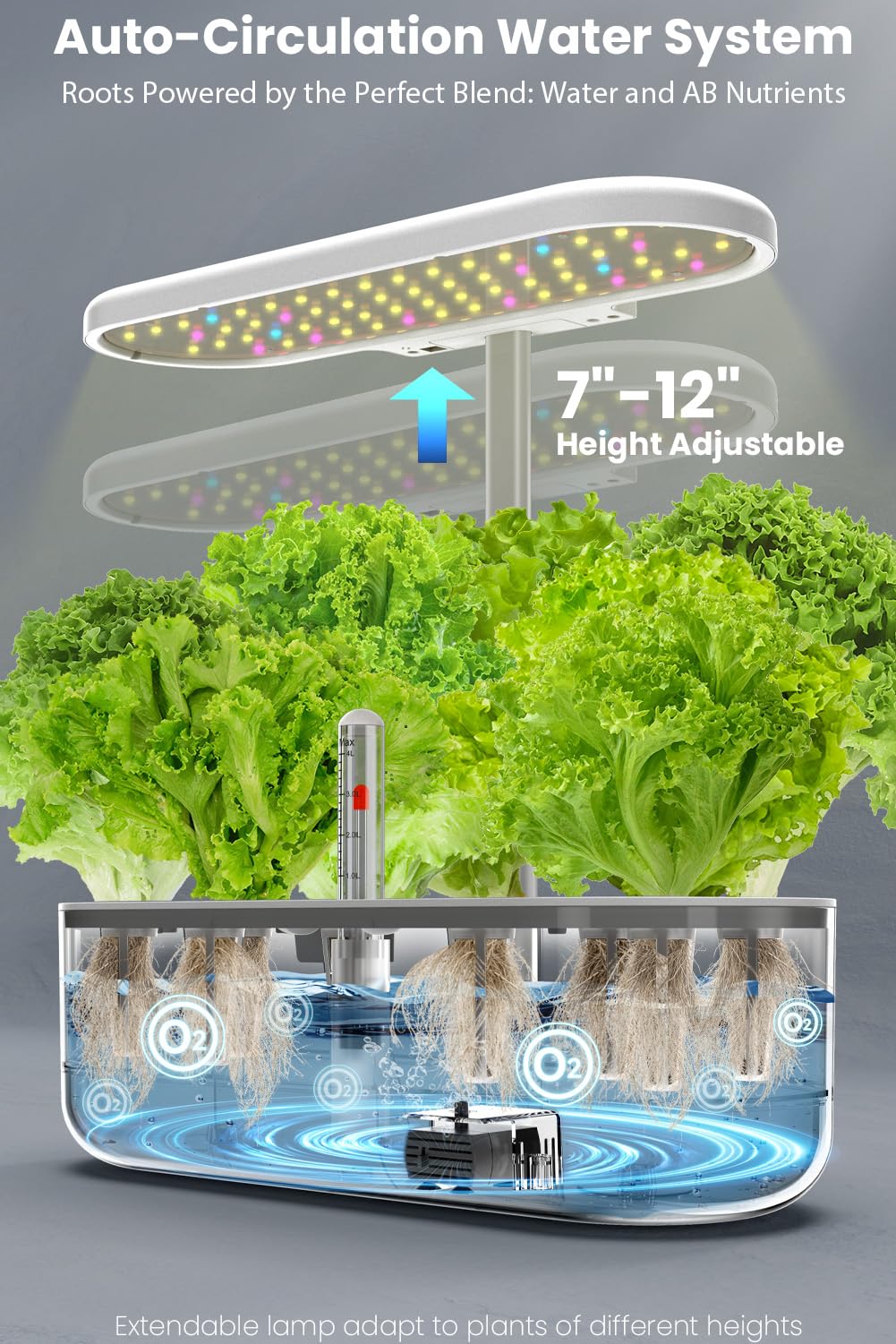 inbloom pump detail illustrating circulation system that oxygenates roots and nutrients