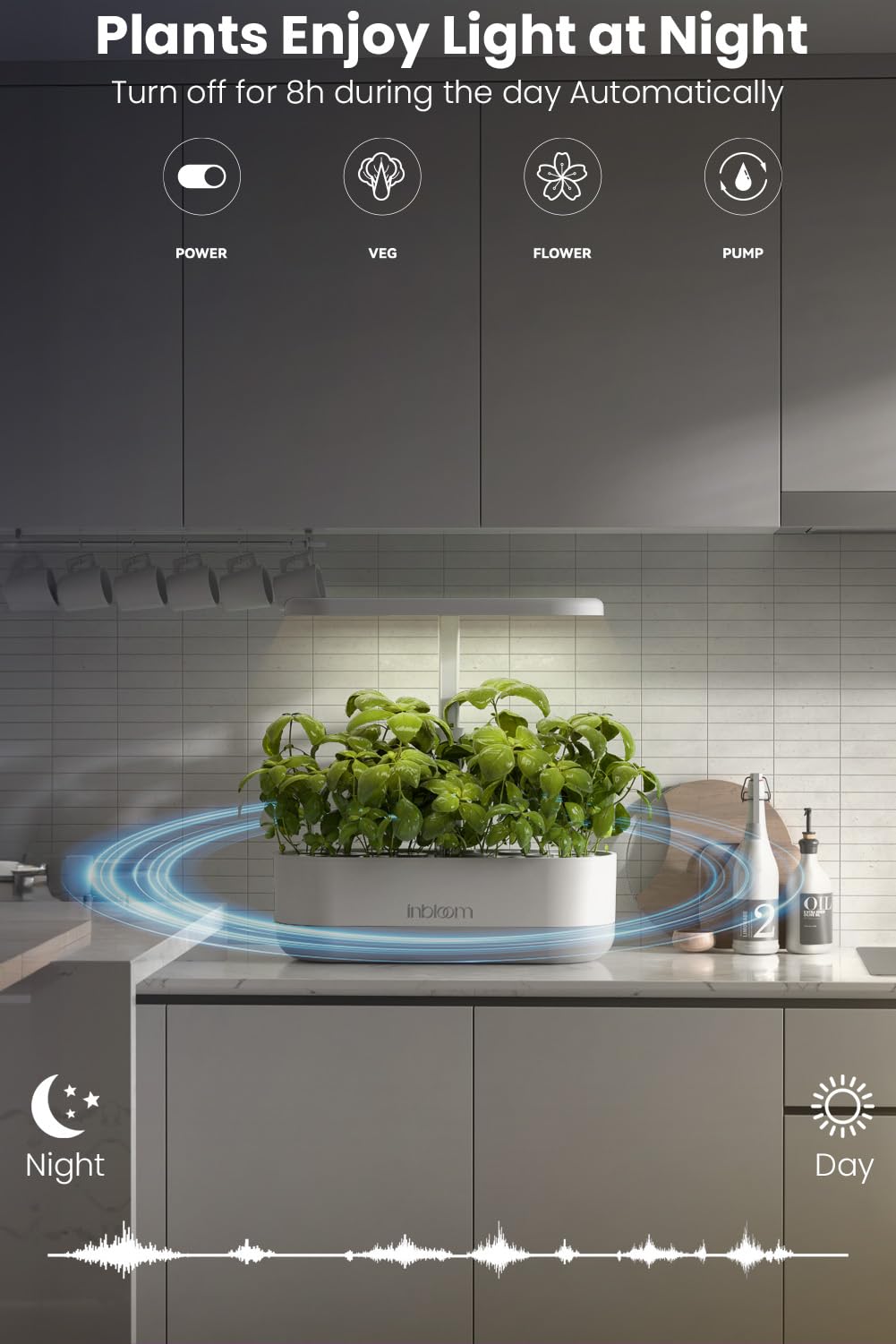 inbloom size comparison on kitchen counter showing compact footprint and space-saving design