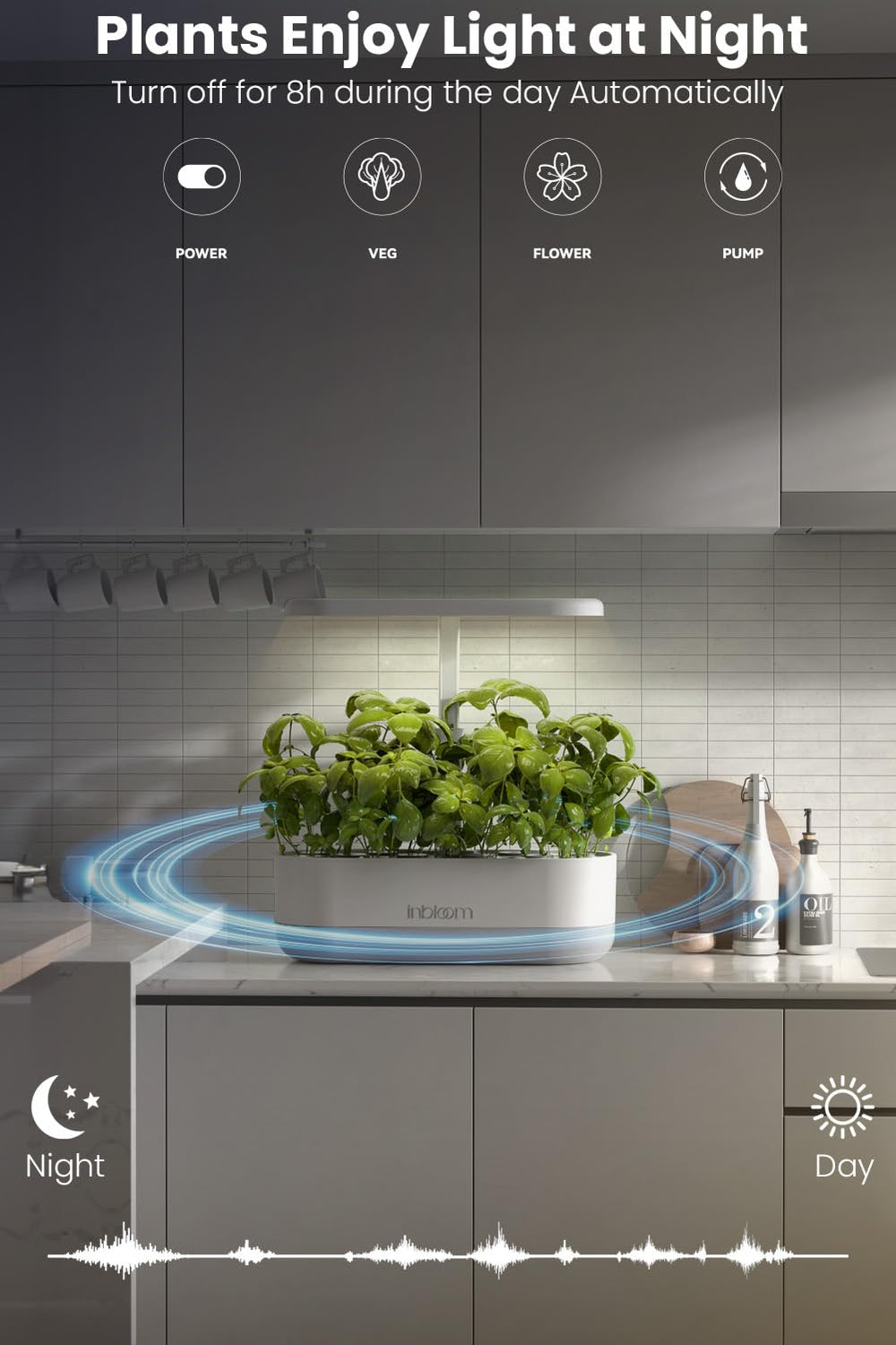 inbloom size comparison on kitchen counter showing compact footprint and space-saving design