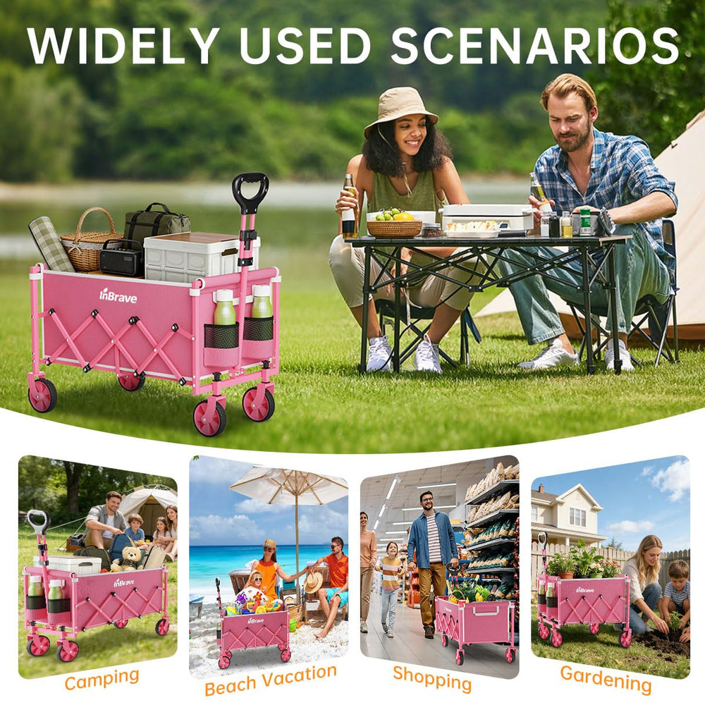 InBrave wagon in beach setting carrying gear to shoreline for effortless transport
